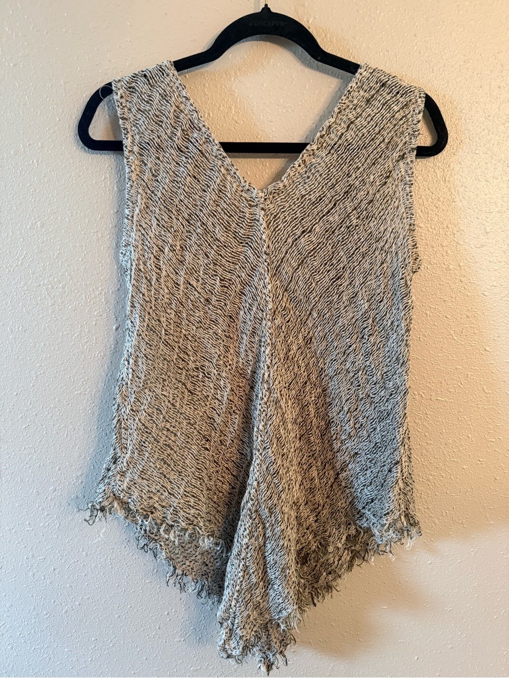 Vintage Casa Mastro Linen Fringe Knit Top Medium - Picture 2 of 6